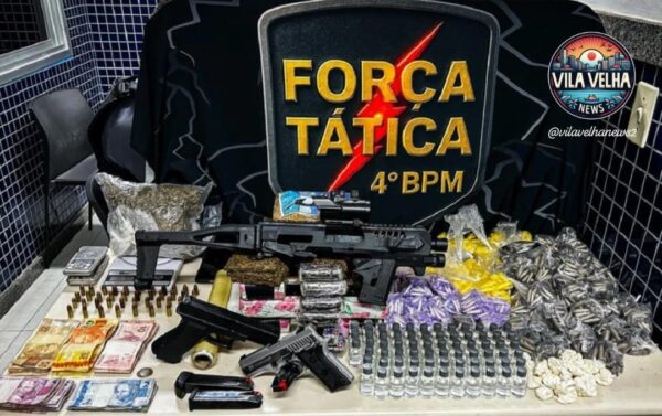 Chefe do tráfico de drogas é preso em Vila Velha com arsenal de armas e drogas