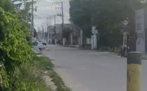 Rua onde o homem foi morto a facadas em Barramares, VV