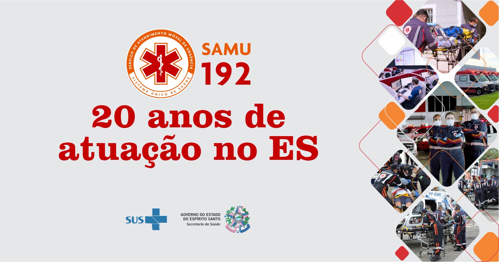 SAMU 192 completa 20 anos de atividade no Espírito Santo com crescimento de mais de 400% no número de atendimentos
