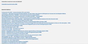 Cronograma de Eventos dos servidores