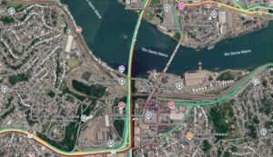 Google Maps mostra o engarrafamento na manhã dessa sexta feira