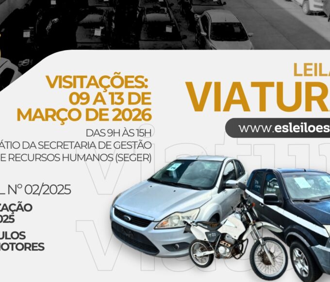 Leilão da Polícia Civil tem visitação de veículos iniciada em Cariacica