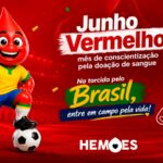 Junho vermelho: Hemoes entra no clima da Copa do Mundo para conscientização sobre a doação de sangue