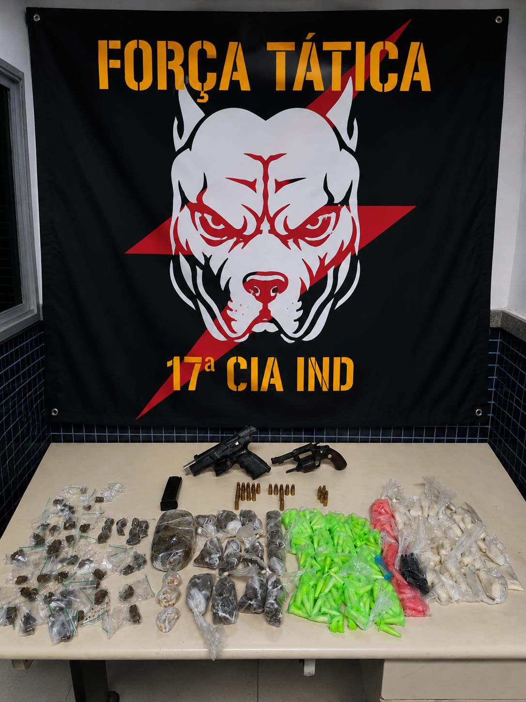 Força Tática da 17ªCia Independente apreende duas armas de fogo, munições e drogas em Vila Velha